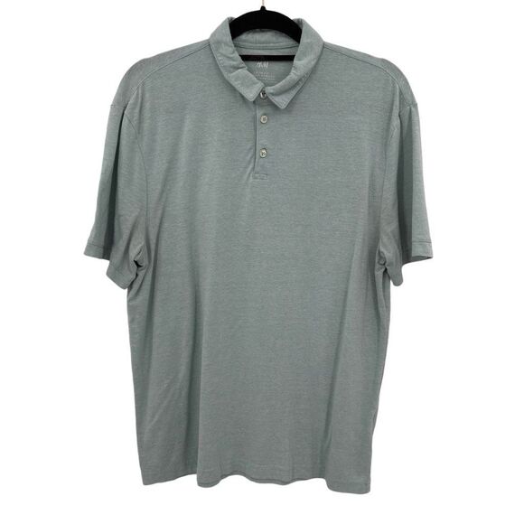 H&M Other - H&M Fine Knit Slim Fit Short Sleeve Collared Golf Polo Shirt Sage Green Medium
